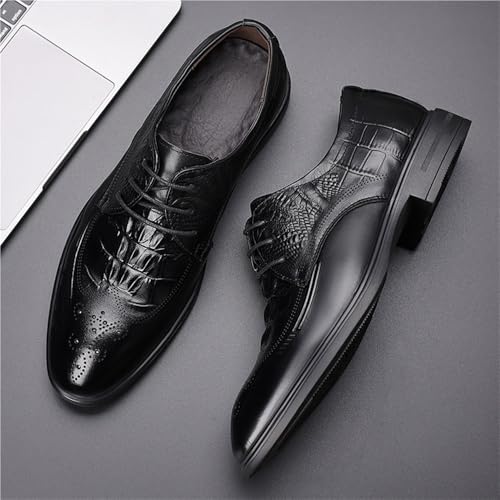 Men's Genuine Leather Oxford Dress Shoes Print Business Formal Wedding Groom Classic Fashion Casual Shoes3