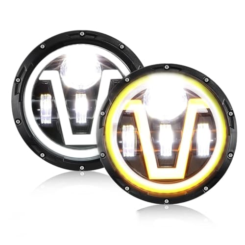 IMAWUHM Faro Principal Faro Led Universal 7 Pulgadas Para Coche Y Motocicleta, Faro DRL H4 Para Chevy Para Camaro 1967-1981, 2 Uds. Faros(100601012-2pcs)