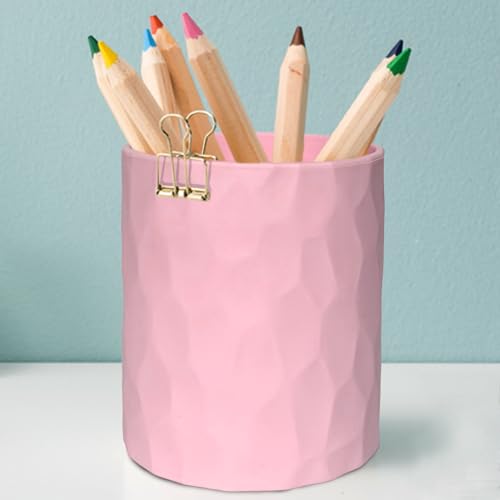 Kyduu Pen Holder for Desk Pencil Holder, pen box, pen quiver, Nordic style waterproof silicone Pen holder organizer for office(Pink)