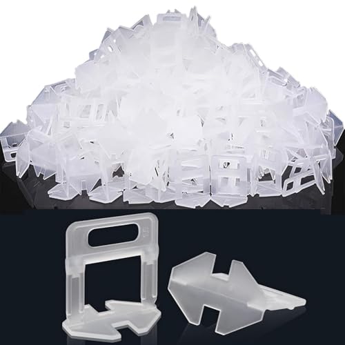 DENUOTOP Fliesen Nivelliersystem 500 Stück Laschen Zuglaschen 1,5 mm Fugenbreite, Verlegesystem Werkzeug für Fliesen Höhe 3-15mm