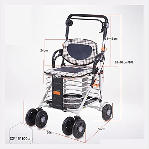 LICHUAN Einkaufstrolley, zusammenklappbar, mit 4 Rädern, Aluminiumlegierung, Einkaufstrolley für Einkaufen, Picknick… – Bild 5