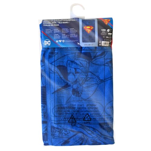 ARDITEX, Superman Strandtuch, Fanartikel, Strandtuch Kind, Mikrofaser Handtuch, Groß, 170 x 90 cm, Für Pool, Dusche, Bad, Liegestuhl, 240 g/m², 100% Polyester
