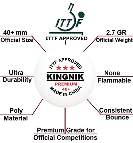36 Ball - KINGNIK Premium 40+ 3* Ping Pong Balls - ITTF Approved Table Tennis Balls for Official Competitions (36 Balls) - Image 3