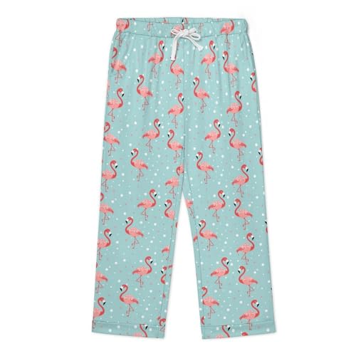 Cute Flamingo Men Pajamas Set Sleepwear Long Sleeve Pajama Tops And Pants Loungewear PJS 6