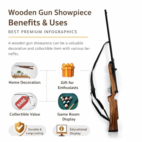 Image of VudRtyst Wooden Decoration Gun, 48 Inch,for showpiece