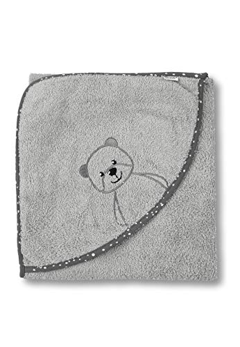 Sterntaler Kapuzenbadetuch Baylee, Alter: ab 0 Monaten, 100 x 100 cm, Grau