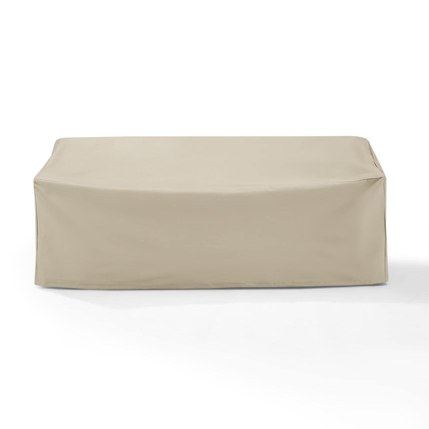 Maykoosh Seaside Style Custom-Fitted, Outdoor Furniture Sofa Cover With Sewn-In Drawstrings, Made with Heavy Gauge/Reinforced Vinyl, 81.00 x 32.00 x 30.00 Inches, Tan