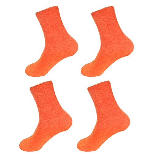 BambooMN Women's Fuzzy Soft Colored Socks