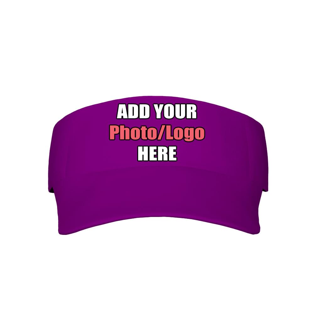 Personalized Visor Hat with Name Logo Photo, Custom Baseball Caps Unisex Sun Visor Hats with Adjustable, MediumPurple