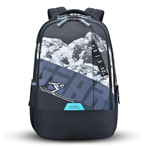 Image of Gear New Alpine 19 inch /36L Large Water Resistant School Bag | Casual Backpack | Daypack | Travel Backpack | Kids Bag for Boys /Girls (Blue - Black)