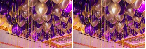 Image of Rozi Decoration Metallic Rubber Balloons For Birthday Anniversary Baby Shower Party Silver and Purple Pack Of 200 Piece