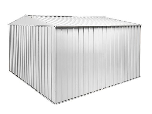 Notek Srl Box in Acciaio Zincato Casetta da Giardino in Lamiera 3.60 x 3.45 m x h2.12 m - 150 kg – 12,25 Metri Quadri (Bianco)
