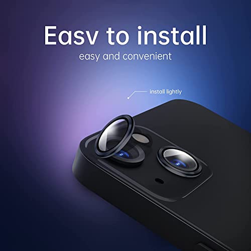 Image of CASEKOO Metal Full Cover + Tempered Glass Circle Camera Lens Protector for iPhone 13 /13 mini,HD Camera Lens Screen Cover Case,9H Hardness Anti-Scratch Camera Screen Protective Lens Film (Black)