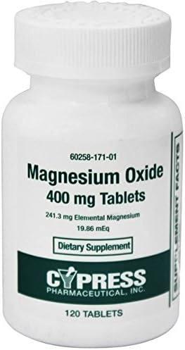 Magnesium Oxide 400 mg, 120 Tablets Per Bottle (6 Bottles)