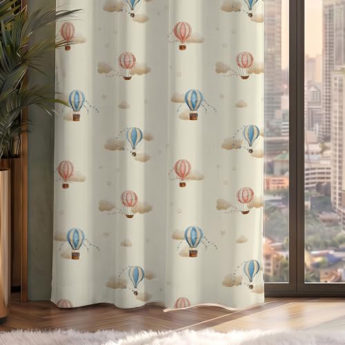 Image of Urban Space 100% Blackout Window Curtains for Kids Room | Digital Printed Nursery & Bedroom Curtain | 100% Light Blocking Eyelet Curtain with Tie Back | 1 Panel (Window - 5 Feet, Cloud Voyage)