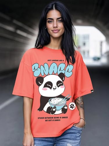 Image of Bewakoof Women's Being Cute is My Super Power Graphic Print 100% Cotton T-Shirt- Oversized Fit, Round Neck, Half Sleeve