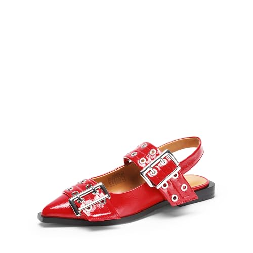 DREAM PAIRS Women's Slingback Ballet Flats, Pointed Toe Buckle Comfortable Dress Slip-on Flat Shoes