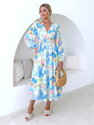 Image of Maxigerui Women's Long Sleeve Floral Maxi Dress 2026 Spring Summer Wedding Guest Dress
