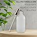Cornucopia Brands Frosted Glass Soap Dispenser w/Stainless Steel Pumps (White Frosted, 16-Ounce, 2-Pack); Boston Round Bottles w/Lotion Pump Tops and Caps