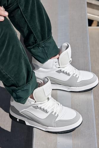 Image of CALTO Men's Invisible Height Increasing Elevator Shoes - Lace-up Sporty High Top Sneakers - 3 Inches Taller