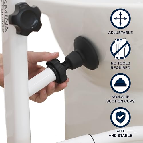 KMINA Toilet Safety Rails for Seniors, Heavy Duty Frame with Handles, Adjustable Height and Width, Handicap Grab Bars - Image 4