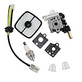 HURI Carburetor with Gasket Air Filter Primer Bulb Spark Plug Fuel Line Kit for Echo SRM200 SRM201 SRM210 SRM211 SRM230 A021000721 A021000722 A021000723 A021000382