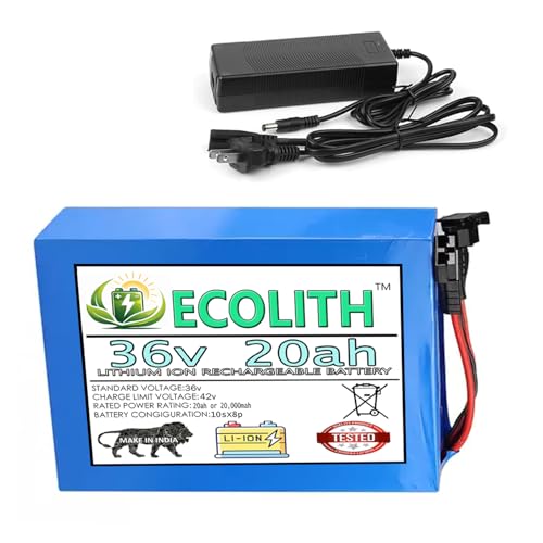 Image of 36v 20ah Rechargeable Lithium ion Battery Included with Charger 36v 20,000mah Battery for Electric Cycles,e-Bikes,tricycles,Industrial Machines & Robots etc