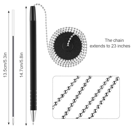 Stylos de bureau avec chaînes porte-stylo de sécurité lot 64