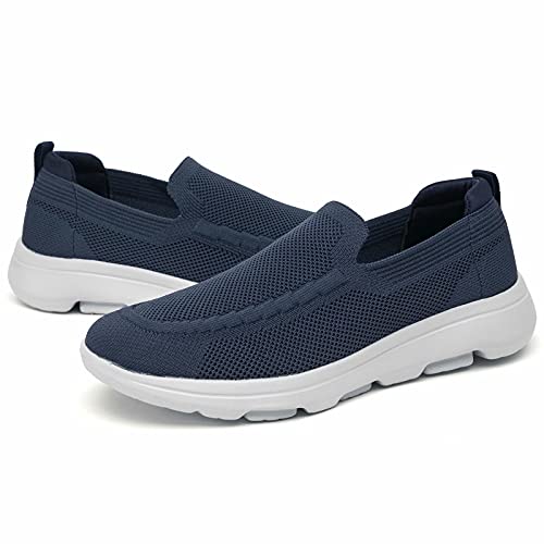konhill Men's Walking Shoes Slip on Loafers- Mesh Casual Tennis Sneaker Breathable Shoes4