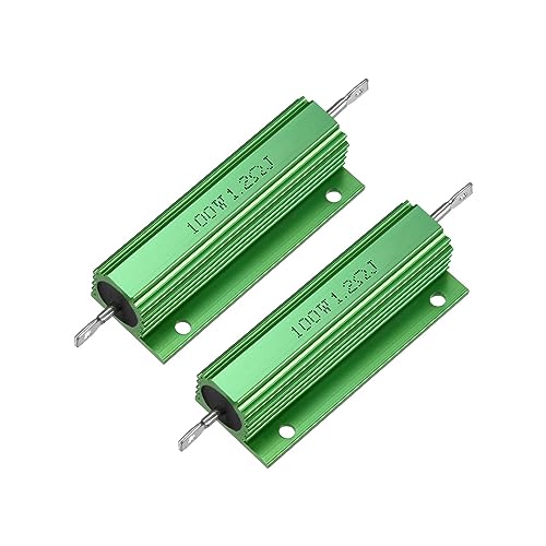 uxcell - 2 resistencias de carcasa de aluminio de 100 W, 1,2 Ohm, para convertidor de repuesto LED, 100 W, 1,2 RJ, color verde