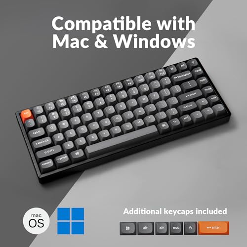 Image of Keychron K2 Max QMK /VIA 2.4 GHz & Bluetooth Wireless Custom Mechanical Keyboard for Mac /Windows /Linux, 75% Layout Keyboard RGB Backlight with Aluminum Banana Switch - Black