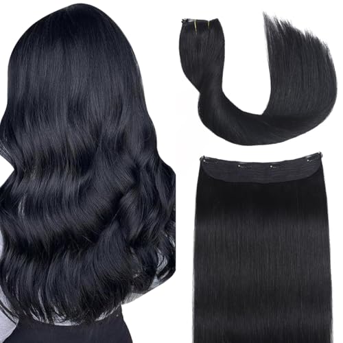 Extensions cheveux humains noirs fil de fer oubliez la colle avec ces rajouts lisses 40cm