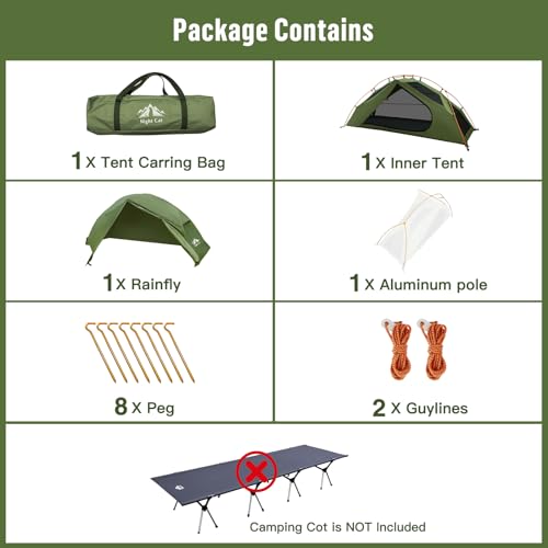 Carpa ligera impermeable para 1 persona Night Cat miniatura 6