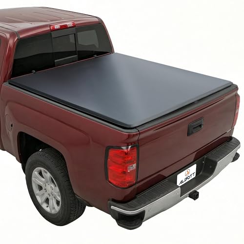 Albott 5.8 FT Soft Tri-fold Truck Bed Tonneau Cover for 2007–2026 Chevy Silverado/GMC Sierra 1500 Folding Tonneau Cover for Trucks, Fits Fleetside Bed, No UtiliTrack, Not for CarbonPro