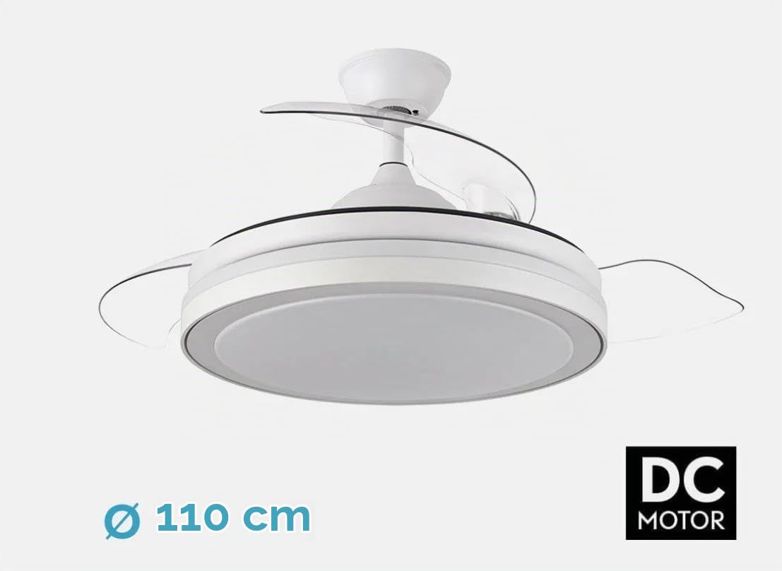 Ventilador Esparta Plus 72w 6980lm Blanco 3 Aspas Desp. 107d C/Remoto+ Temporizador+ Memoria