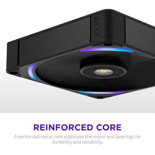 Image of NZXT F140X Performance Fan - 140mm PWM RGB PC Case Fan - Max Airflow & Static Pressure - Low Noise - LCP Frame & Blades - Magnetic Fluid Dynamic Bearing - 30mm Thick - Black