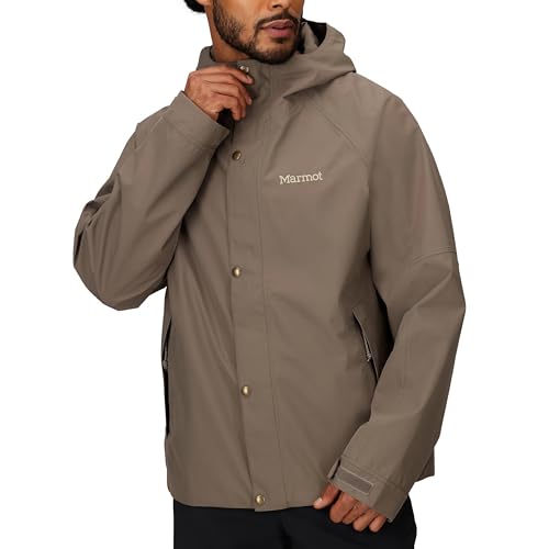MARMOT Men’s Cascade Durable & Waterproof Rain Jacket, Claystone, Large
