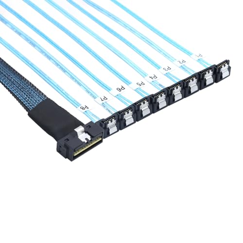 Cable SlimSAS LP SFF-8654 8i a 8x SATA 7P 0.5m miniatura 2
