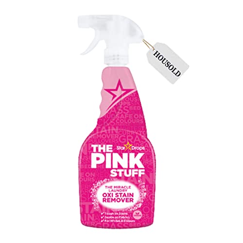 Housold 500ml Pink Stuff The Miracle Laundry Oxi Stain Remover Spray, Tough on Stains, Gentle on Fabrics for Whites & Colours with Fresh Clean Fragrance (Pack of 1)
