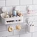 TAILI DIY Drill-Free Removable Vacuum Suction Cup Shower Caddy Storage Basket +Toothbrush Holder + Soap Dish, Kitchen Bathroom Bedroom Organizer Set