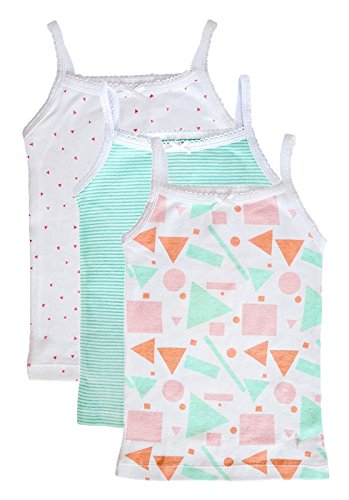 Feathers Girls Mod Print Set Tagless Cami Super Soft Undershirts (3/Pack)