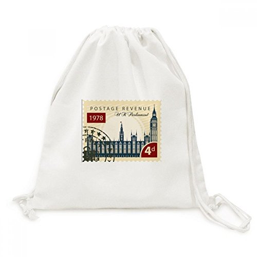 Sac à dos toile Londres Angleterre type cordon pour éviter les bagages lourds en voyage