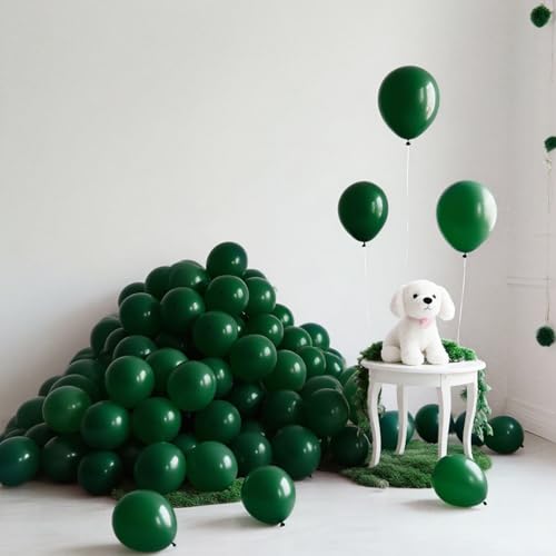 160pcs Dark Green Balloons 5 Inch Green Latex Ballons Small Party Balloons Decorations for Birthday Graduation Christmas St. Patrick's Day Jungle Theme Party Baby Shower Wedding