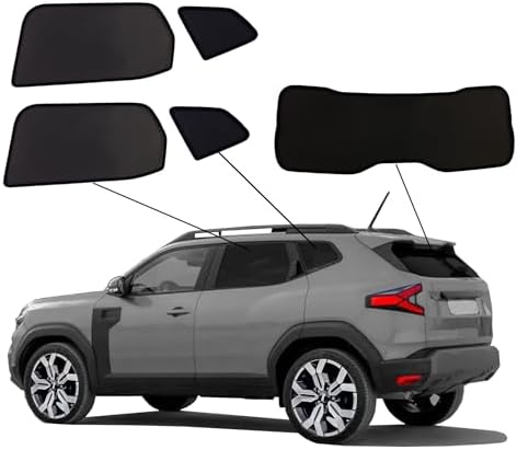 SunClip Sicht- & Sonnenschutz kompatibel mit Dacia Duster III 2024-, Schwarz