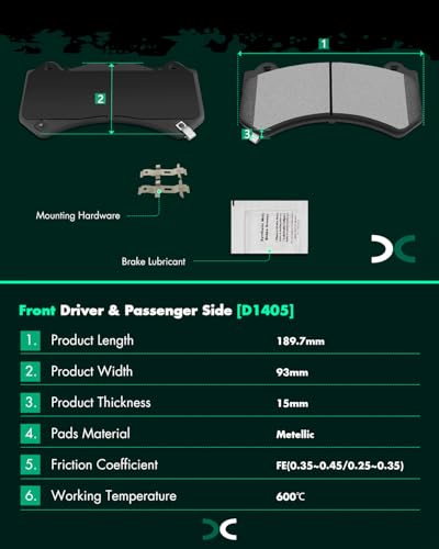 Image of SCITOO D1405 D1718 Front Metal Rear Ceramic Brake Pad Sets 2016-2019 For Cadillac For ATS,2015-2019 For Corvette