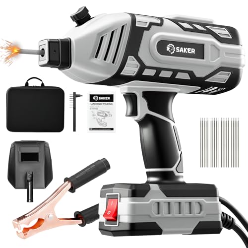 Saker Portable Electric Welding Machine,110V Portable Welder Handheld with IGBT Inverter 5 Variable Current Adjustment, ARC Welder Gun, Fits for 3/32