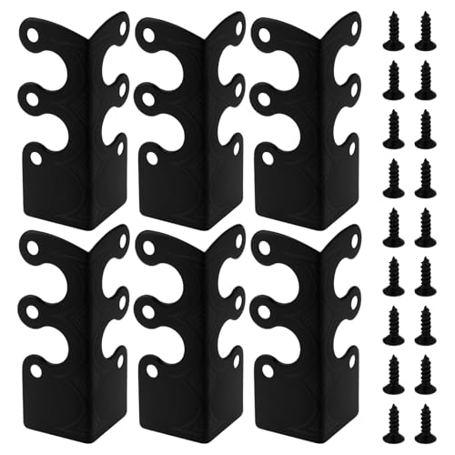 LT Easiyl 12Pcs Metal Corner Protectors Baseboard with Screws for Furniture Living Room Office and Jewelry Gift Boxes Packaging 4.8x2.9x2.1cm Black
