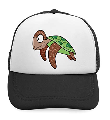 Custom Kids Trucker Hat Turtle Swimming Animals Ocean Boys Caps Girls