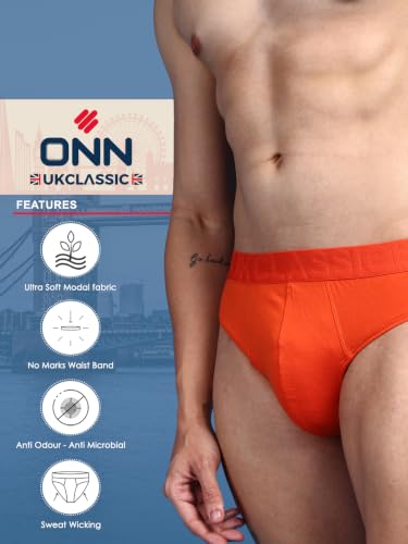 Image of ONN UK Classic Men's Ultra Soft Modal Fabric Brief with Feather Touch Ultra Soft Waistband (Pack of 1)