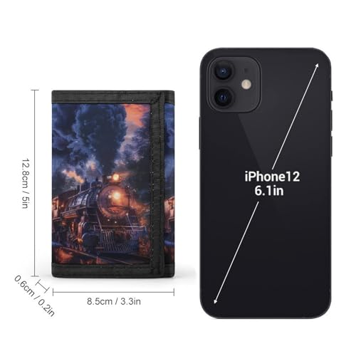 Train The Express American Railroad Trifold Wallets Slim Coin Purse Card Holder Durable Money Clip for Women Men2